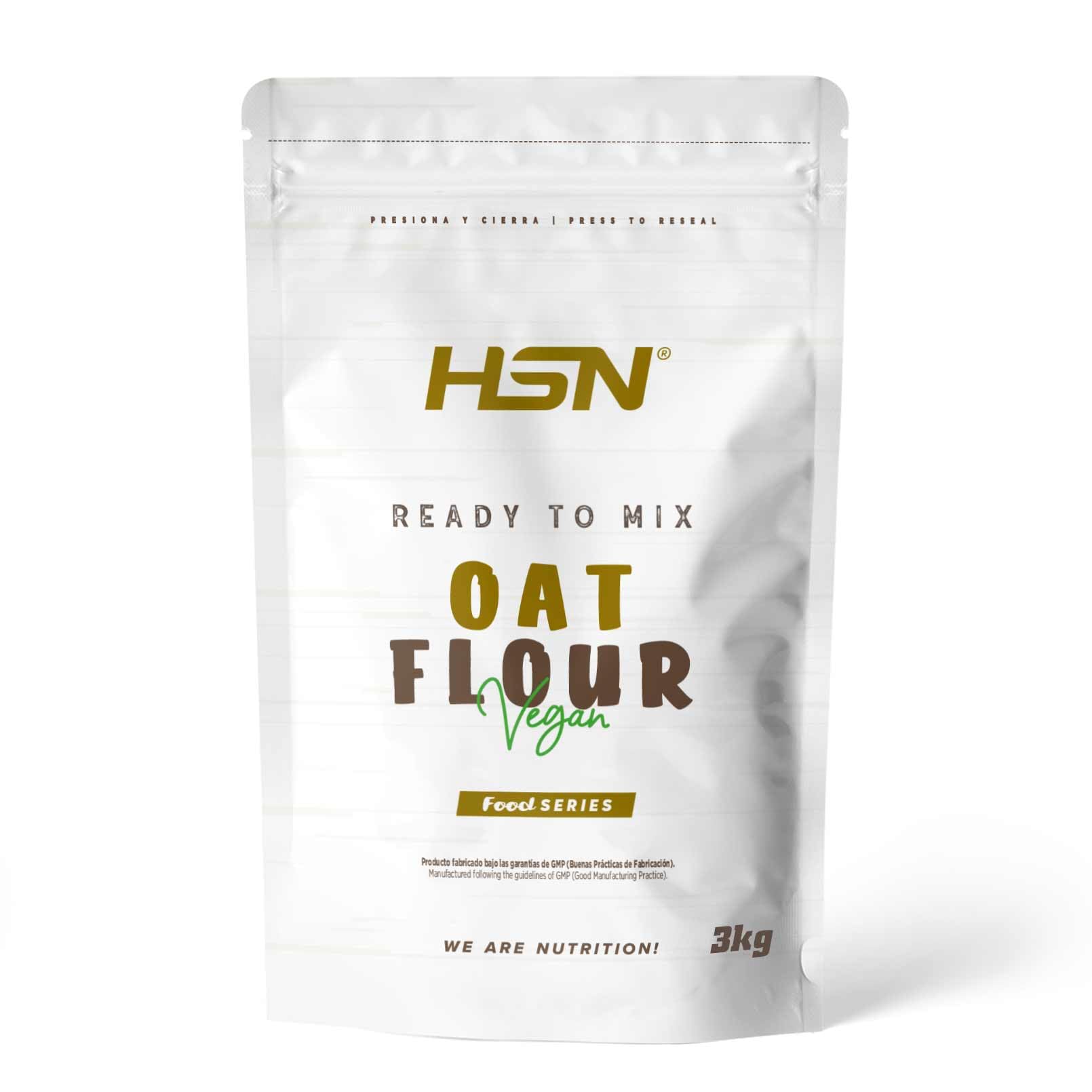 HSN Harina de Avena de Sabores Instantánea en Polvo | Sin Sabor 3Kg = 60 Tomas por Envase | Sin Azúcares Añadidos | Ideal Tortitas de Avena, Batidos de Proteínas | No-​GMO, Vegano