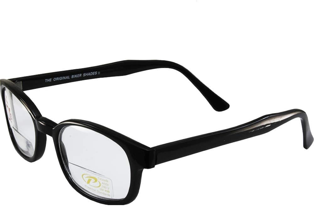 Pacific CoastThe Original KD's Biker Shades By PCSUN Black Frames +2.25 Magnification Clear Lenses