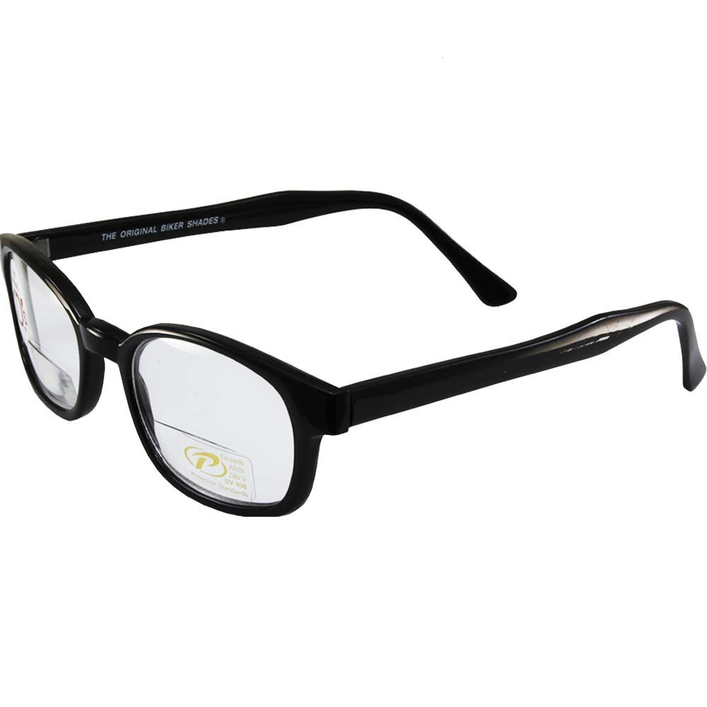 Pacific CoastThe Original KD's Biker Shades By PCSUN Black Frames +2.25 Magnification Clear Lenses