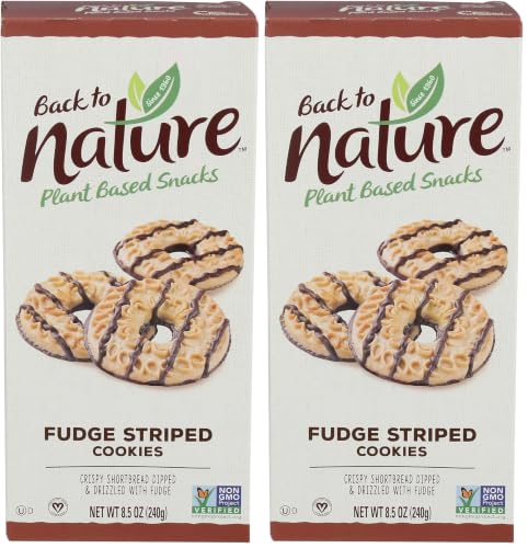 Image of Back to Nature Fudge Striped Shortbread Cookies - Non-GMO, Made with Wheat Flour, Delicious & Quality Snacks, 8.5 Ounce (Pack of 2)