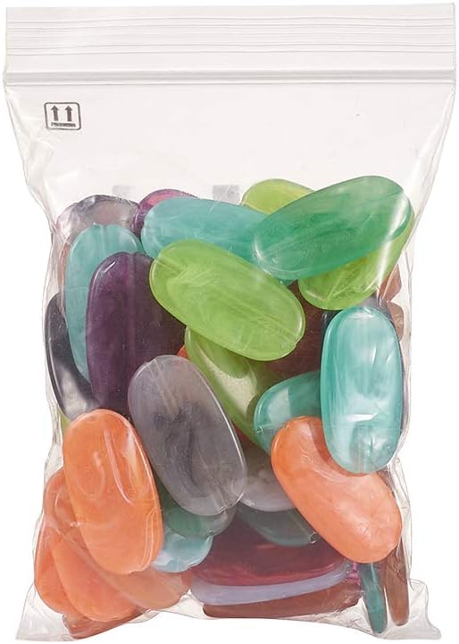 Pandahall 50pcs Flat Oval Imitation Gemstone Acrylic Beads 29x16x4mm Mixed Color Loose Beads Spacers Beads for DIY Jewelry Making - Image 8