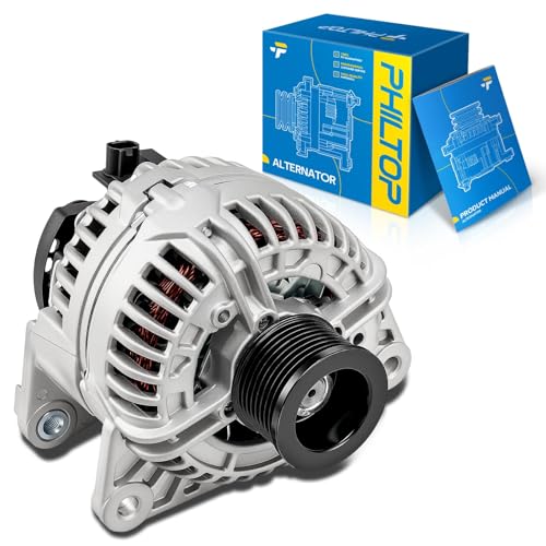 Image of PHILTOP New 13987N Alternator Compatible with Dodge 2003-2005 Ram2500 5.9T | Alternator for 2003-2005 Ram3500 5.9T, 136Amp 12V CW ER /IF Alternator Replacement 13987N 0124525251 13987 139878 56028732AA