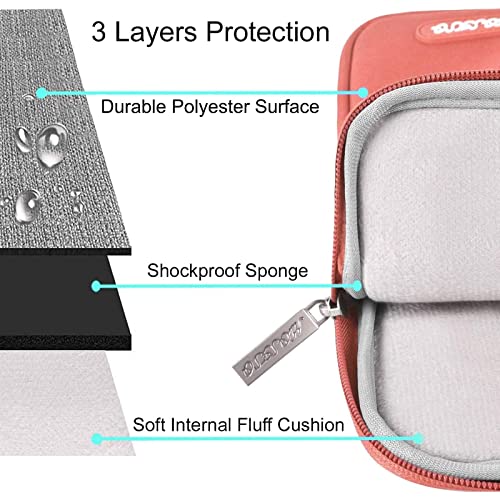 Image of MOSISO Laptop Case 13 inch, 13 inch Laptop Sleeve Compatible with MacBook Air M4 M3 M2 M1 2025-2018 / Pro M2 M1 2025-2016, Polyester Vertical Computer Sleeve Bag with Pocket, Coral