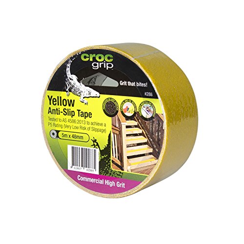 CROC grip Commercial High Grit Yellow Anti-Slip Tape -48mm x 5m - Image 2