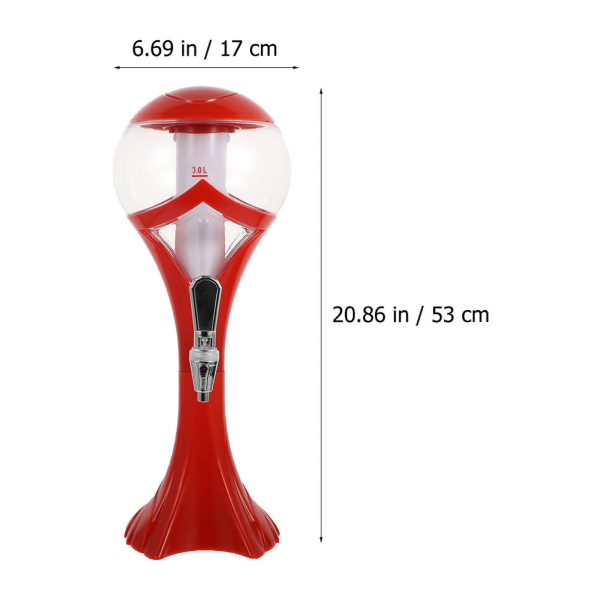 jojofuny Distributeur de Cocktail Lumineux en Plastique Rouge de Stalactite, Ne Dilue Pas Le Goût, pour Bar et Maison