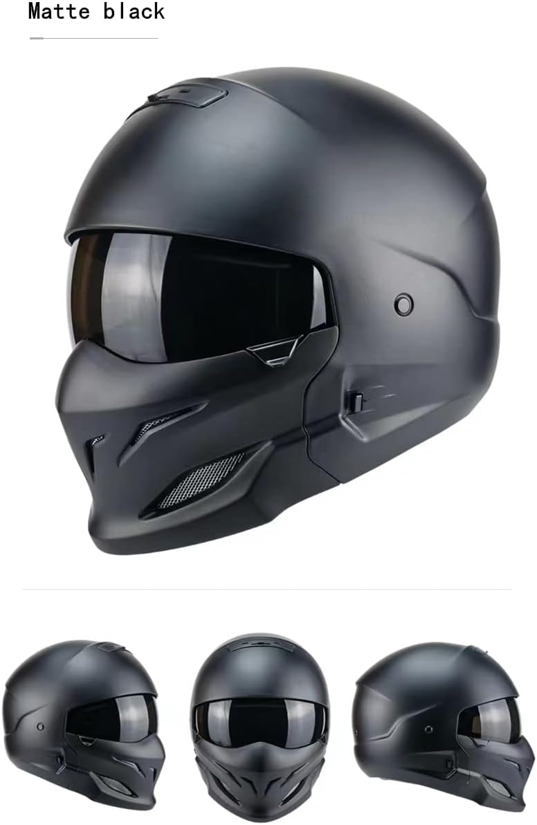 Modular Helmets Open Face Full face Motorcycle Helmet for Unisex-Adult Scooter Street Bike Cruiser DOT Approved