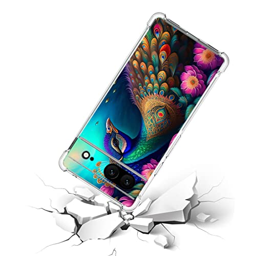 Coque Pixel 7抗摔 TPU coque contre rayures motif mandala paon - 2
