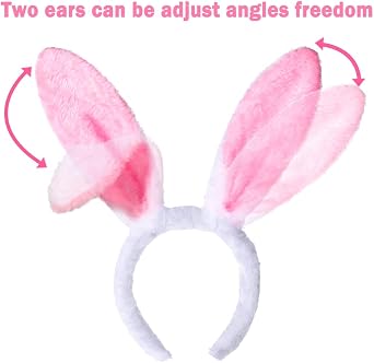 YUJUN 6PCS Plush Bunny Ears Headband, Easter Multi-Color Cute Rabbits Ears Hairbands for Easter Kids Game and Easter Party Favors