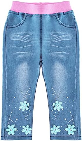 Peacolate 6M-4Years Spring Fall Baby Girls Clothing Set 3pcs Long Sleeve Dress Denim Jacket and Jeans - Image 5