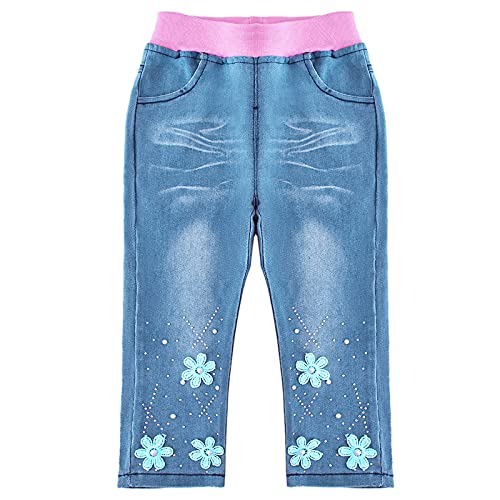 Image of Peacolate 6M-4Years Spring Fall Baby Girls Clothing Set 3pcs Long Sleeve Dress Denim Jacket and Jeans