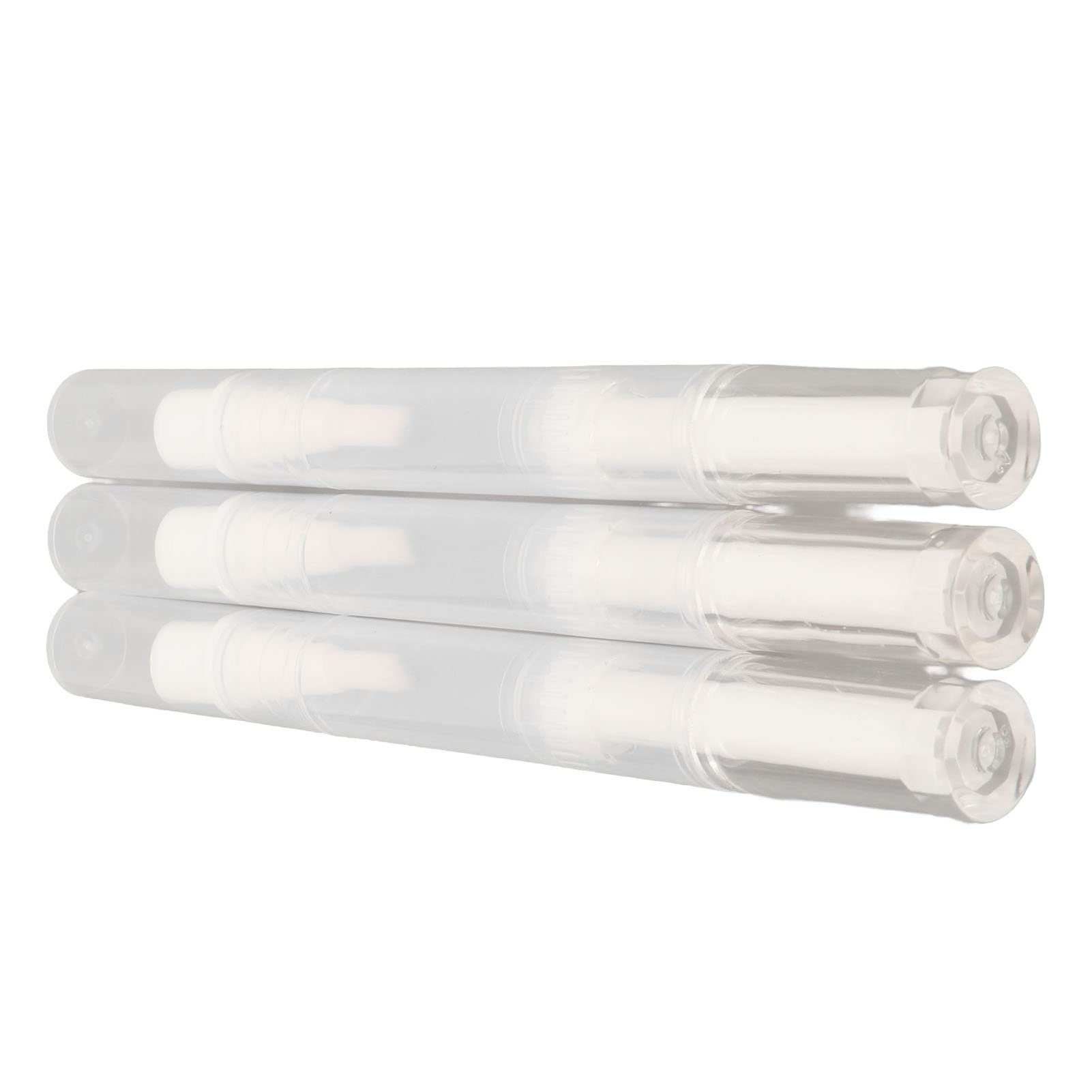 Bliss Kiss Przyjazny w Podróży Przezroczysty Pisak Typu Twist Pen do Olejku do Paznokci, 3 szt. Wielofunkcyjny Pusty Pisak do Olejowania Skórek z końcówką Pędzla, Pojemnik na