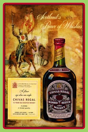 Metal Tin Sign Chivas Shelf Blended Scotch Whisky Vintage Look Custom Vintage Retro Aluminum Sign For Wall Decor 8X12 Inch