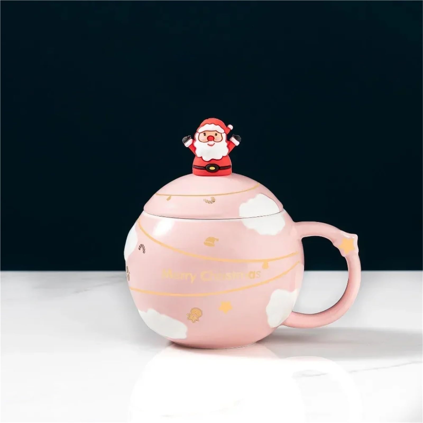 Taza de cerámica con Tapa, 2 uds., café, té de la Leche, Desayuno, Dibujos Animados, cumpleaños, Amigo, Familia, hogar, Oficina, Beber, 400ml para Café y Leche(Red)