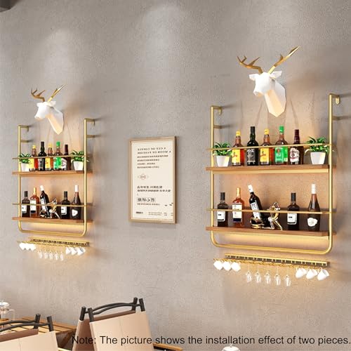 Étagère murale moderne bouteilles de vin et verres design luxe - 4