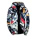 Produktbild Xmiral Herren Jacke Outwear Winter Camouflage Print Pullover Langarm mit Kapuze Mantel (4XL,Blau)