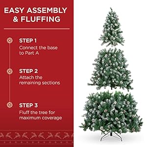 Bestchoiceproducts6ftpredecoratedholidaychristmastreeforhomeofficepartydecorationw1000pvcbranchtipspartiallyflockeddesignpineconesmetalhingesbase Urban Country Home Decor Best choice products 6ft pre decorated holiday christmas tree for home office party decoration w 1000 pvc branch tips partially flocked design pine cones metal hinges base urban country home decor