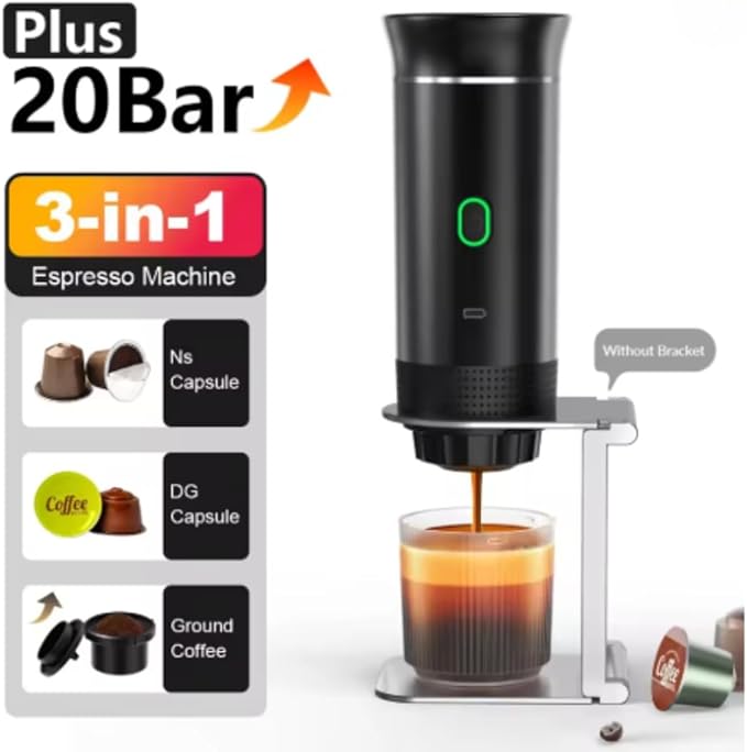 Cafetera Portátil Eléctrica 3 en 1 para Cápsulas y Café Molido miniatura 2