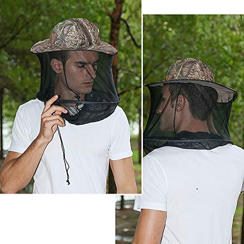Festnight Chapéu de proteção solar dobrável ao ar livre com proteção de malha de rede de cabeça para