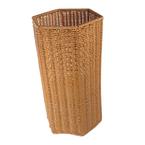 WEKADRIN Paragüero de Ratán Artificial con Base de Plástico Soporte Hexagonal para Entrada y Oficina Organizador Funcional para Paraguas y Esterilla de Yoga Diseño Elegante para Hogar
