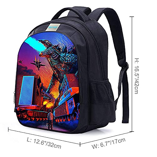 MATMO Monster Dinosaur Backpack and Lunch Bag Set for Boys, Daypack Shoulder Bag Pencil Case (Monster Dinosaur Backpack Set 31)2