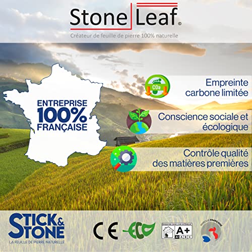 Stick&Stone Parement by StoneLeaf – 100 % natürlicher Stein, selbstklebend, Modell OTTAWA, 10 Blatt 15 x 60 cm