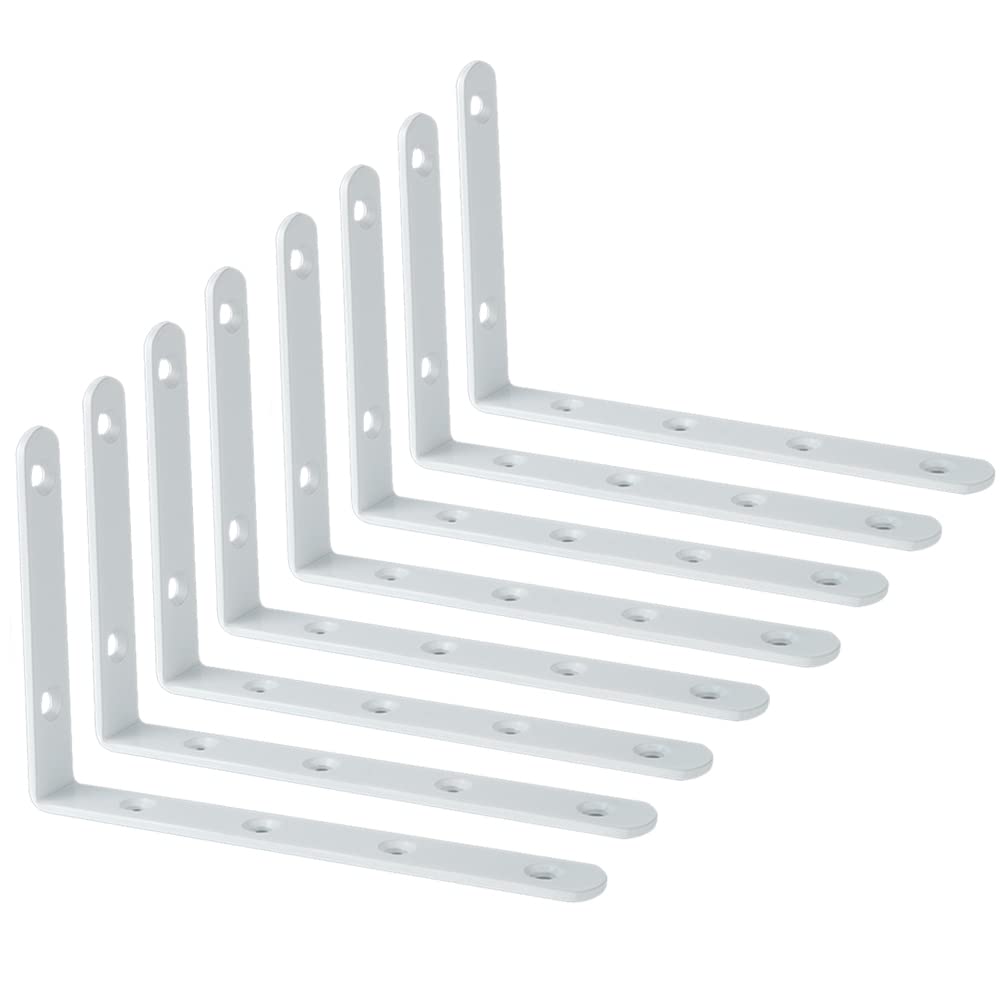 Staffe Mensola SAYAYO 100x100mm | Supporti Angolari Bianchi | 4 Pezzi | Ferro Solido - Foto 7