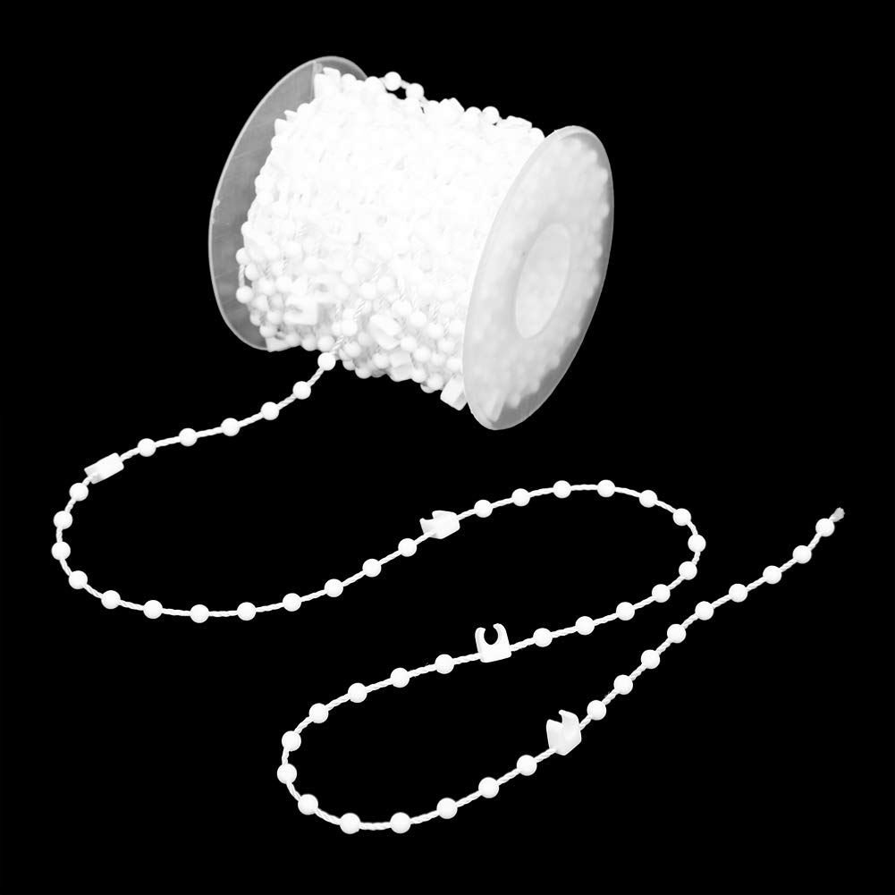 Blind Bottom Link Chain, Vertical Blind Bead, Smooth Practical Blind Beaded Cord, Roller Blind Fitting, Simple to Use for Decoration Vertical Curtain(10M(10CM))