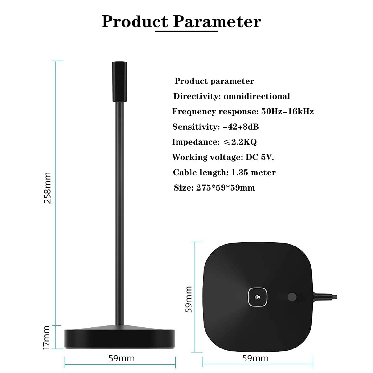 Microfono USB, microfono da gioco Plug & Play, microfono per streaming con pulsante muto, ideale per giochi, riunioni (nero)