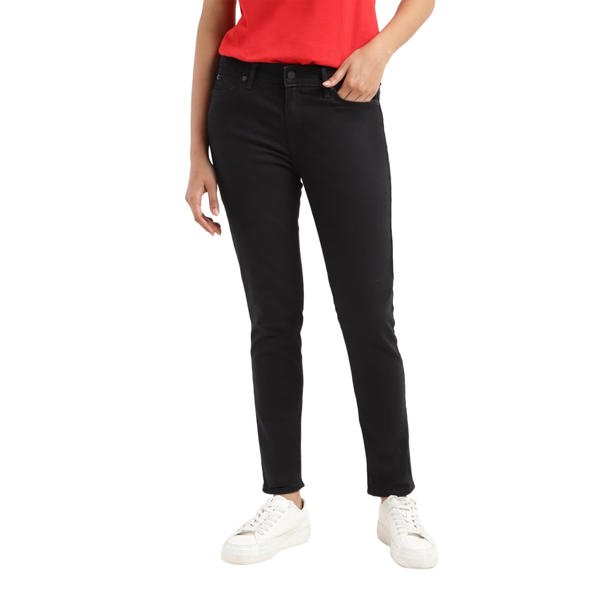 Women's 711 Skinny Mid Rise Blue Jeans-image-48
