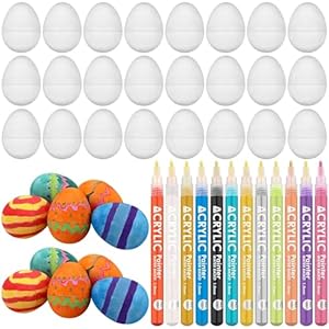 Datingshiny 24 Stk Pappmaché Ostereier Bemalen Set