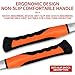 13-Piece Set - Geological Rock Pick and Hammer Set, Rockhound Field Guide - Backpacking Portable Chisel and 32-Ounce Hammer Set - Tools for Rock Hounding and Gold Mining (Red)
