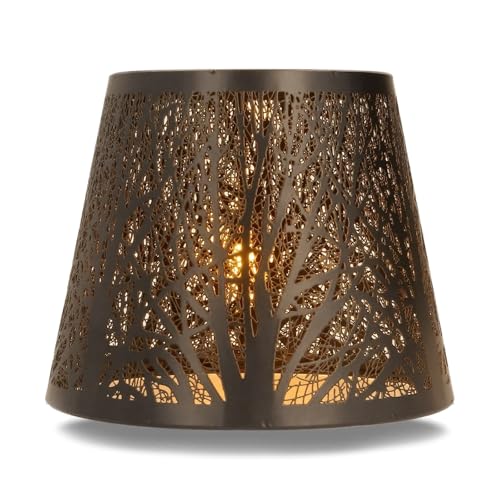 Image of Modern Forest Tree Design Lamp Shade, Black Metal, E26/E27 Base, Decorative Table Lamp Cover, Applicable Bulbs: E27/E26 (Black)
