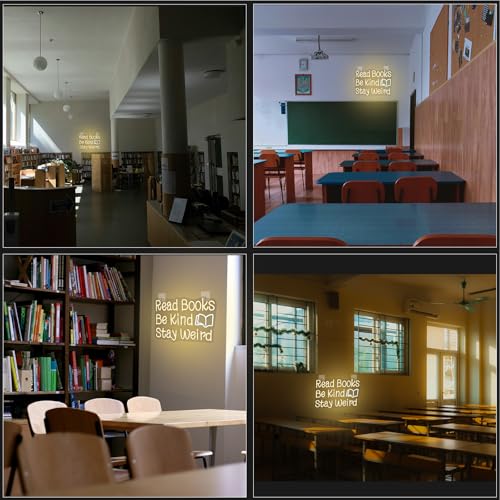 Image of WLHOPE Read Books Be Kind Stay Weird Neon Sign Neon Signs for Wall Decor Lovers Gifts Bedroom Bookstore Reading Room Library Study Room Decoration Read Books Neon Lights LED Sign