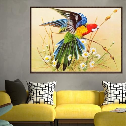 Canevas Kit Complet Diamant Art Craft Oiseaux : Grand Format Mural Haut de Gamme