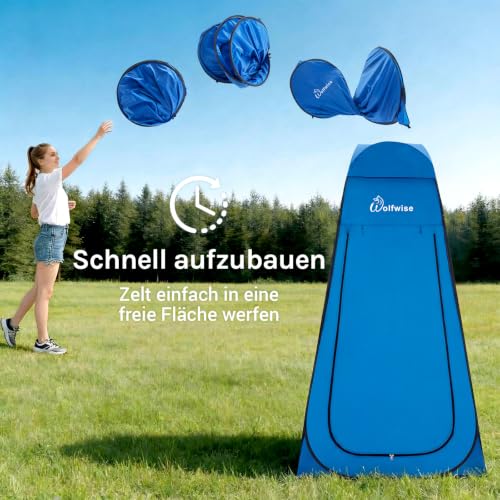 WolfWise PRO Pop Up Duschzelt Camping Silberbeschichtet mit Boden, Überzelt – Ansicht 6
