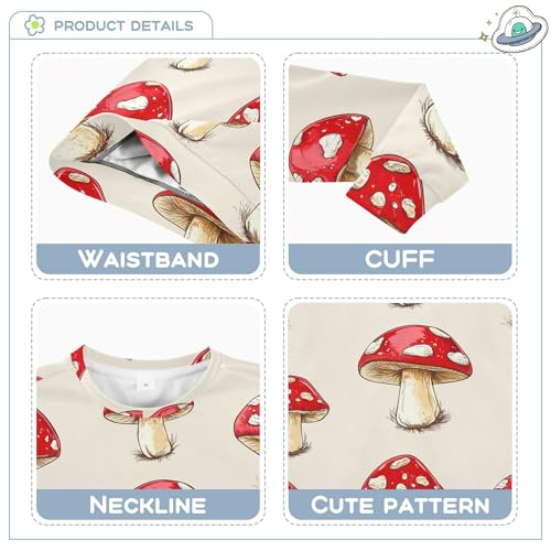 JUNZAN Autumn Mushrooms Retro Little Girls Pullover Hoodie Crewneck Kids Hoodies Boys Sports 4T3