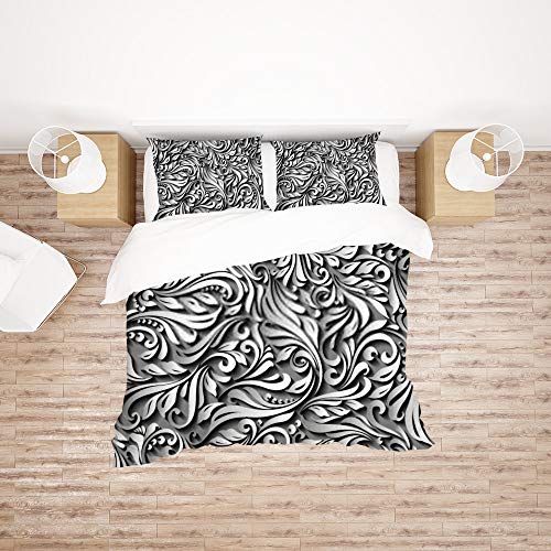 Ensemble housse de couette floral blanc linge de lit 3 pièces 100% polyester lit jumeau