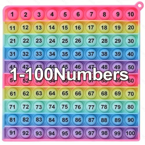 Yadishen Multiplication Table Hundred Board Math Game P0PP Toy 100 Bubbles, Exercise Children's Logical Thinking, Relieve Stress, Fidget Game Math Manipulatives Kindergarten [1-100 Number Table]