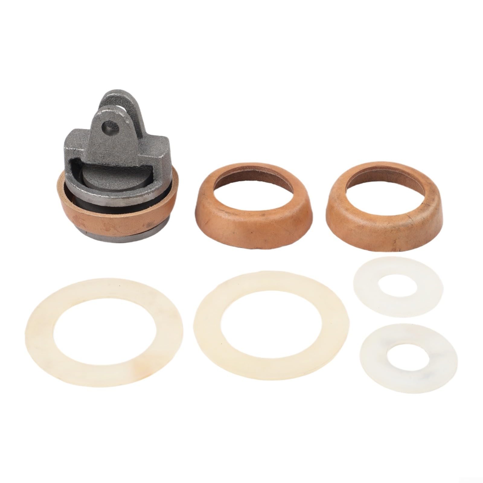Kit di ricambio pistone e guarnizione per pompe con manico modello 75, in ghisa con pelle di vacchetta e guarnizioni in gomma, set di riparazione manuale da giardino per la manutenzione di pozzi e