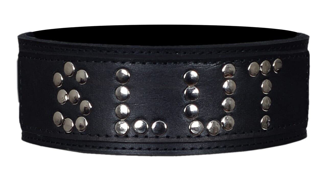 Genuine Leather SLUT Collar Slave Sub Goth BDSM Bondage Fetish Choker