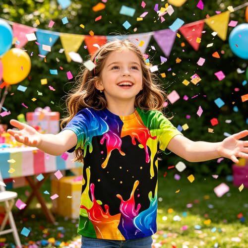 Image of Hgvoetty Boys Girls Graphic T-Shirts Kid 3D Casual Tops Tees for 6-16 Years | Youth Novelty Shirts, Bright Eye-Catching Design, Lightweight and Soft Material, Suit for Daily Sport, Party and School Wear