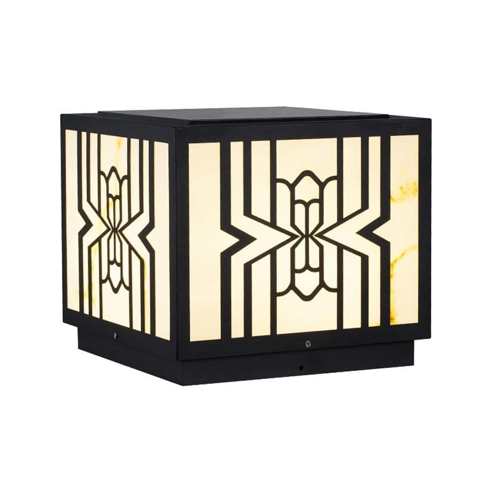 QUSYZD Ip65 Waterproof Outdoor Column Lamp Villa Fence Square Post Lights Courtyard Garden Lawn Street Lights Pillar Lights External Landscape Pillar Lighting Fixture,32 * 32 * 28cm