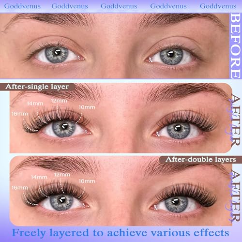 Image of Wispy Lash Clusters 10-16mm Lashes Clusters Eyelash Extensions Natural Individual Lashes 144pcs D Curl Lash Extension DIY Soft Comfortable Eyelash Clusters with Cotton Band