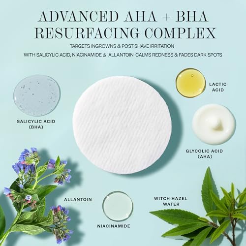 Image of BASE LABORATORIES Ingrown Hair Treatment Pads with AHA & BHA, Razor Bumps