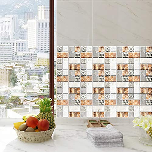 XOSHX 24Pcs * 20Cm * 20Cm, Etiqueta engomada Impermeable del azulejo del diseño Etiqueta engomada Impermeable del azulejo de la Cocina