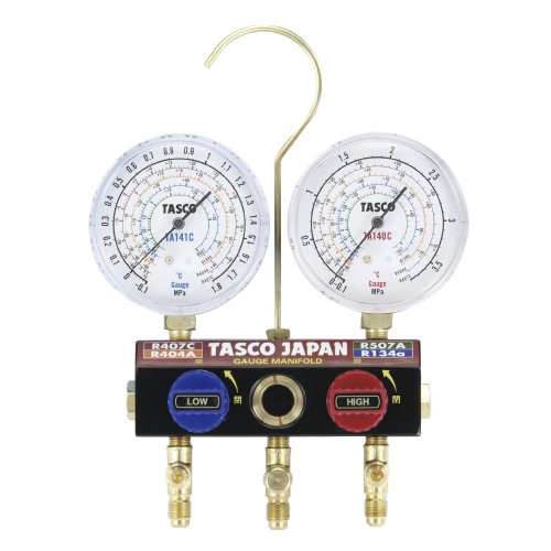 イチネンTASCO TA124W-1 ボールバルブ式ゲージマニホールドキット