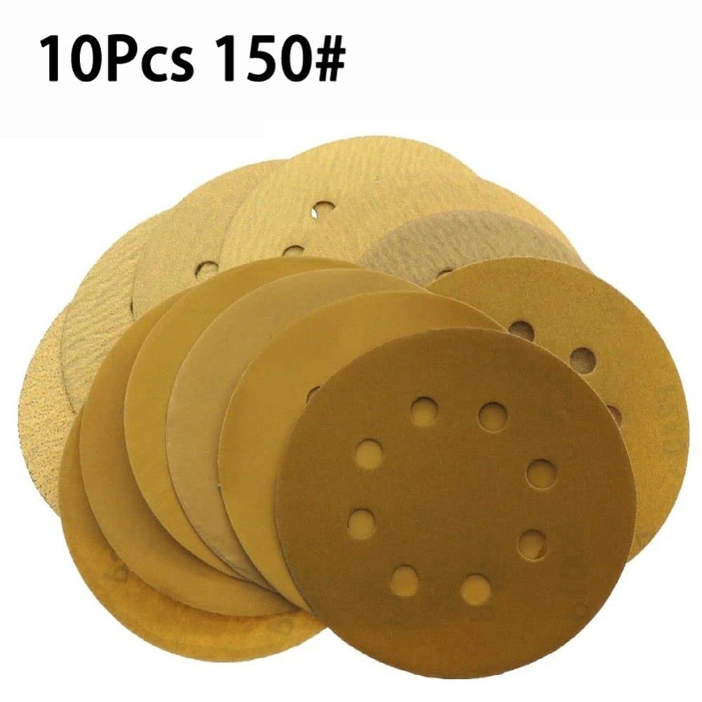 Carta vetrata al corindone marrone 10 pezzi Carta vetrata ad anello da 125 mm grana 60#-800#, 240