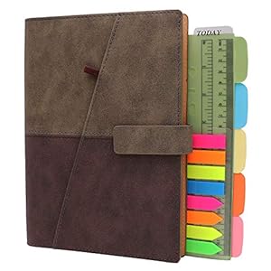 TSY Notitieboek in DIN A5-formaat, met leer gevoerde stoffen kaft, persoonlijke organizer, planner met penhouder…