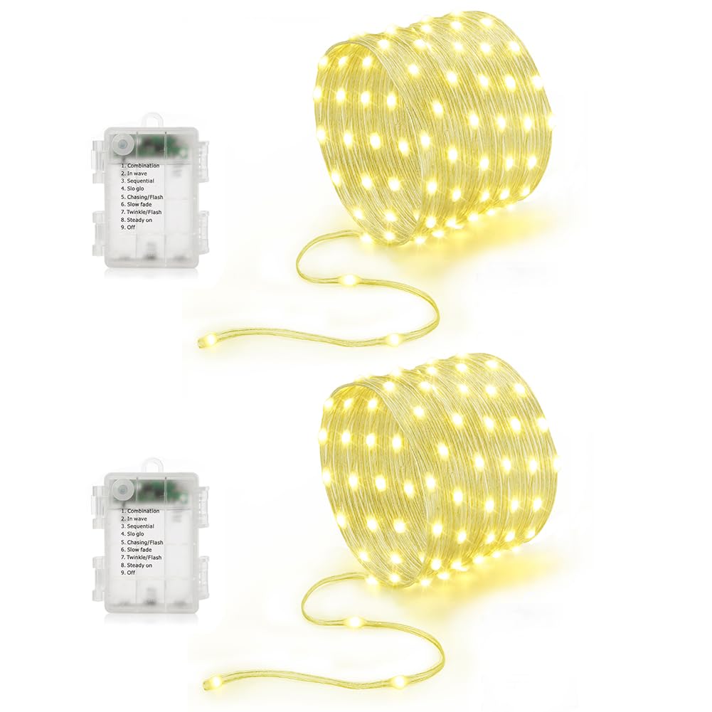Battery Operated String Lights (2 Pack) 16.5ft 50 LED Twinkle Fairy String