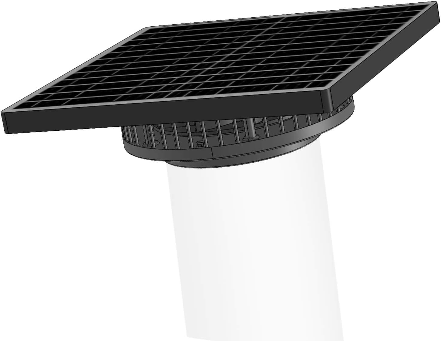 Photo voltaic Exhaust Fan, 2500RPM Excessive CFM Air flow for As much as 500 Sq.Ft Photo voltaic Attic Fan, IP65 Waterproof, Auto On/Off, Whisper Quiet – Straightforward DIY Set up for Storage, Greenhouse, Shed, Roof Vent (15W)